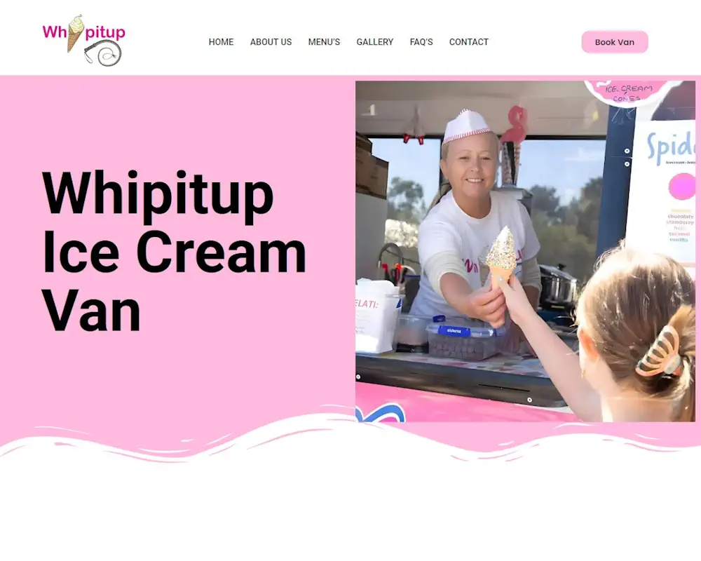 Monthly Maintenance for Whipitup Ice Cream Van built by AAA Web Design